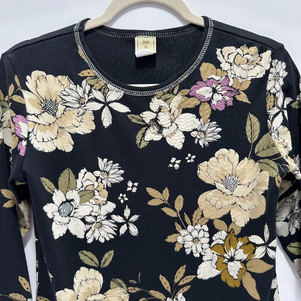 JESS & JANE Women's 100% Cotton Round-Neck 3/4 Sleeves Top; Made in USA